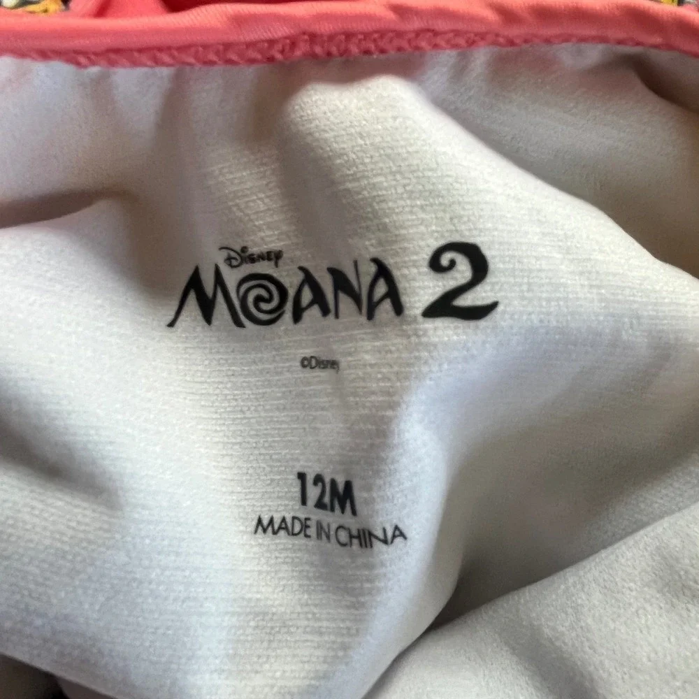 Disney Moana 2 Baby Girls One Piece Swimsuit and Ruffle Skirt Set Yellow 12M